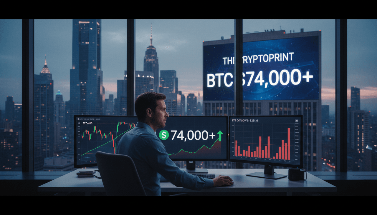 Bitcoin Surges Past $74K Amidst Significant ETF Outflows, Raising Market Questions
