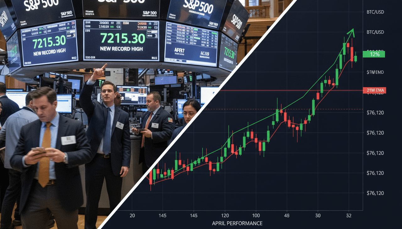 Bitcoin's Best Month in a Year Overshadowed by S&P 500's Record Surge Amid Inflation Concerns