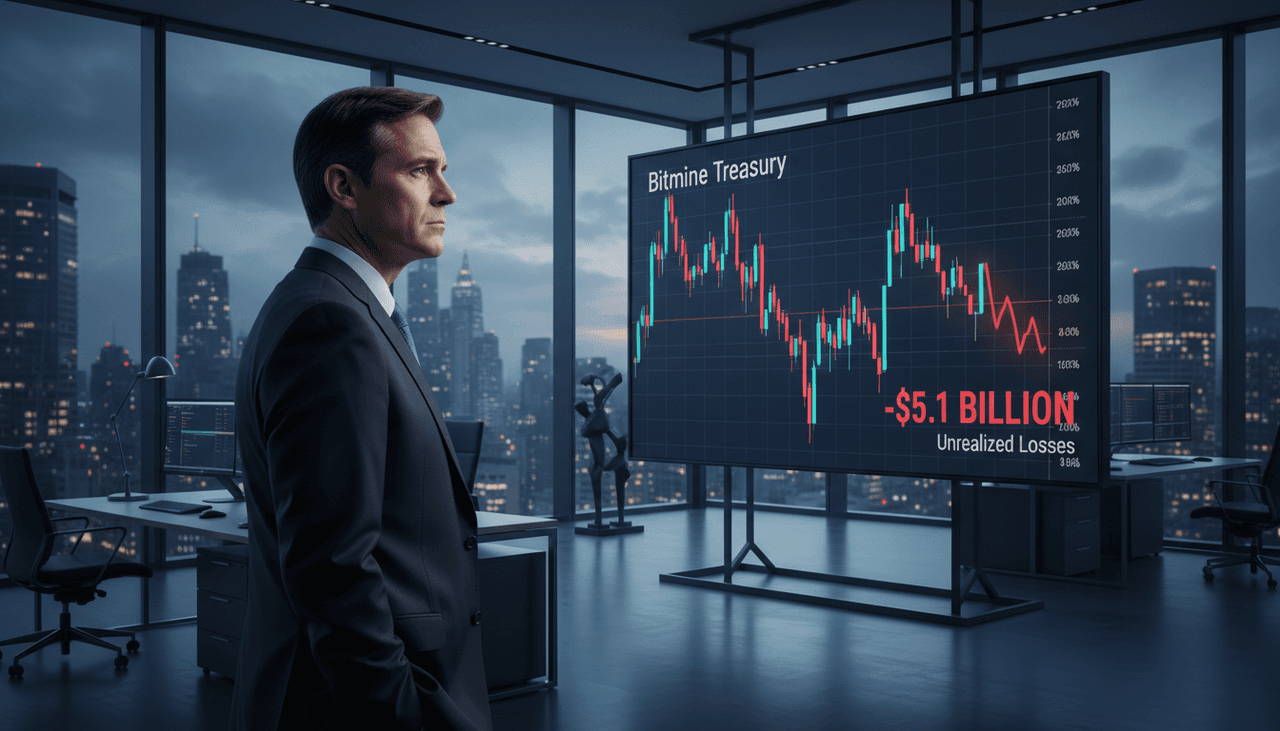 Bitmine Nears 5% ETH Supply Goal Amidst Billions in Unrealized Losses